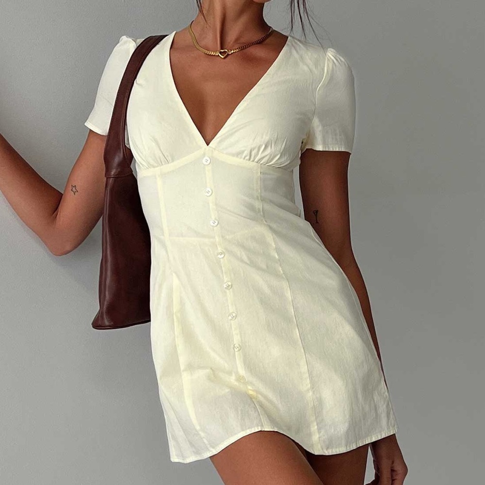 Princess Polly Loveliness Playsuit in Lemon
